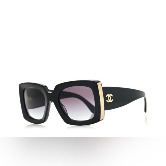 CHANEL Acetate Rectangle Sunglasses - Picture 1 of 9